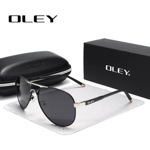 OLEY Brand Men Polarized Sunglasses Classic Pilot Sun glasses Coating Lens Shades For Men/Wome Full set of box Customizable logo