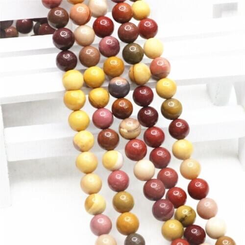 Natural 4-12mm moukaite smooth round mix gem stone DIY loose bead jewelry for jewelry making design or gift Q9