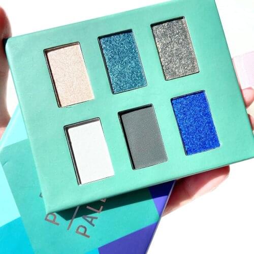 Mode 6 color eyeshadow palette sombra de ojos eye makeup blue nude red paleta de sombras eye shadow palette maquillage beauty