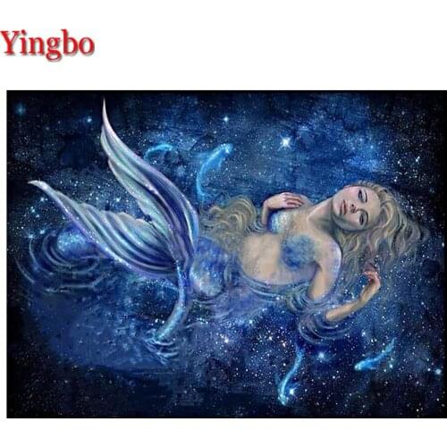 Full Square Round Diamond Painting Beautiful mermaid 5d DIY Diamond Embroidery Diamond Mosaic rhinestone Decoration Home art