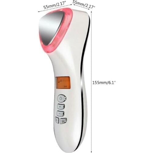 Portable Handheld LED Hot Cold Hammer Ultrasonic Cryotherapy Facial Lifting Vibration Massager Face Body Spa Beauty Instrument D