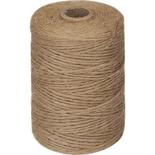 200M/ Roll 2mm Jute Twine Natural Thick Brown Twine for Home Gardening Plant Picture Hanger Industrial Packing String