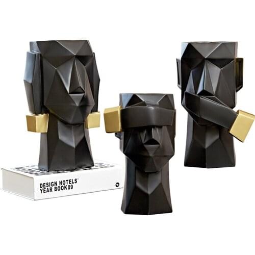 MODERN SIMPLE THREE NO FIGURE STORAGE FLOWER ARRANGEMENT ABSTRACT FIGURE ARTS SCULPTURE RESIN ART&CRAFT HOME DECORATION R2876