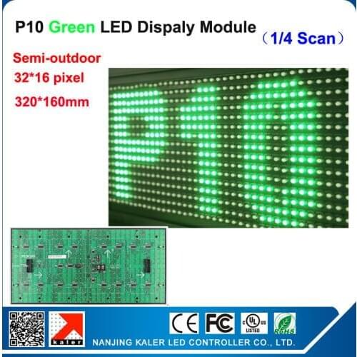 TEEHO Green color P10 led display 32*16cm p10 green led module for semi-outdoor advertising board