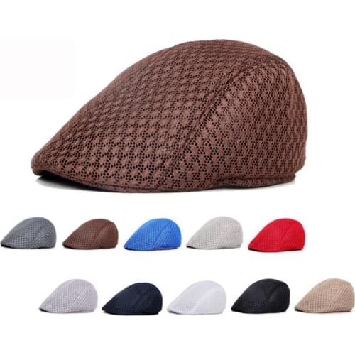 Unisex Fashion Duckbill Breathable Mesh Flats Beret Cap Golf Newsboy Cabbie Hat