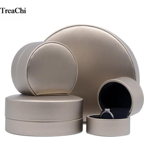 High-grade Round Jewelry Display Box Necklace Case Jewellry Container High Quality Pendant Gift Box Engagement Couple Ring Box