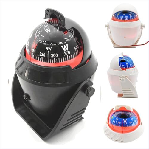 High Precision Sea Pivoting Marine Compass Marine Military Electronic Boat Ship Vehicle Car Compass LED Night Light Car Supplies