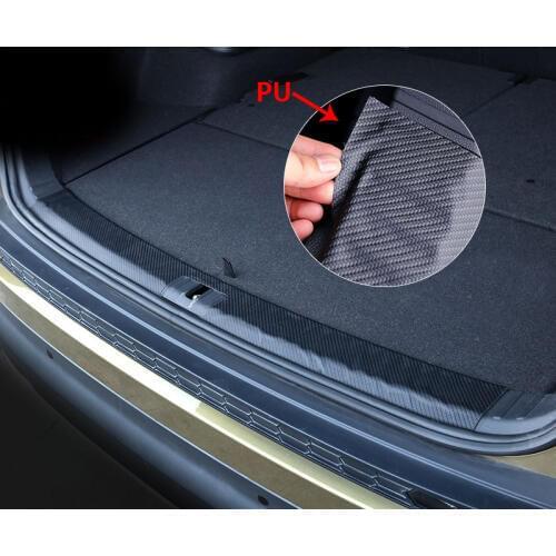 1pc PU for SKODA KODIAQ Trunk Protective PU Carbon fiber pattern decorate