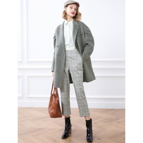 Womens Clothing 2021 Autumn New Loose Profile Leg Sleeve Wool Coat Womens Woolen Coat