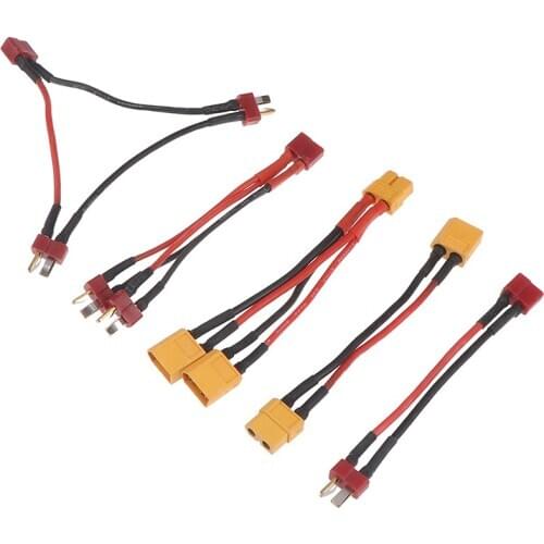 1pc Battery Adapter Cable Y-shaped Harness Connector XT60 Series Line T Head XT60 Parallel Line