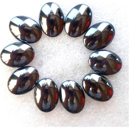 10 pieces/lot) Wholesale Natural Hematite Oval CAB CABOCHON 14x10x5mm Free Shipping Fashion Jewelry Z4739