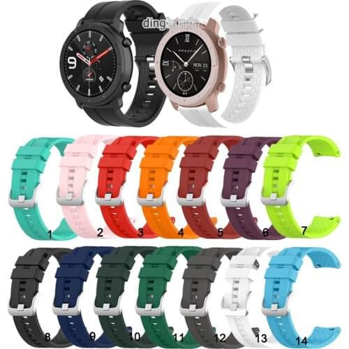 20mm 22mm Soft Silicone Watch Strap Band For Huami Amazfit GTR 2 2e /Pace /GTS 2 2E mini /Bip lite correa Sports straps bracelet