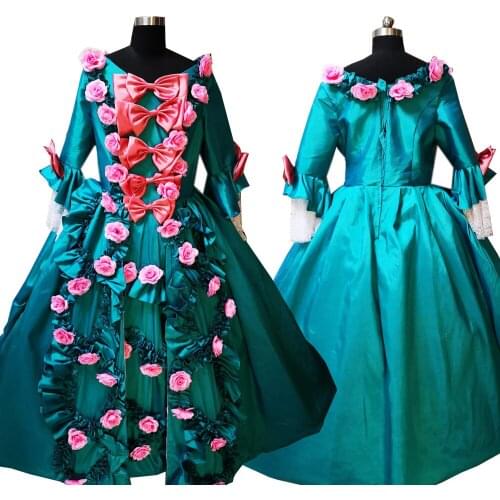 2020 New blue Vintage costumes 18th Duchess Retro medieval Renaissance Reenactment Theatre Civil war Victorian dress D-534