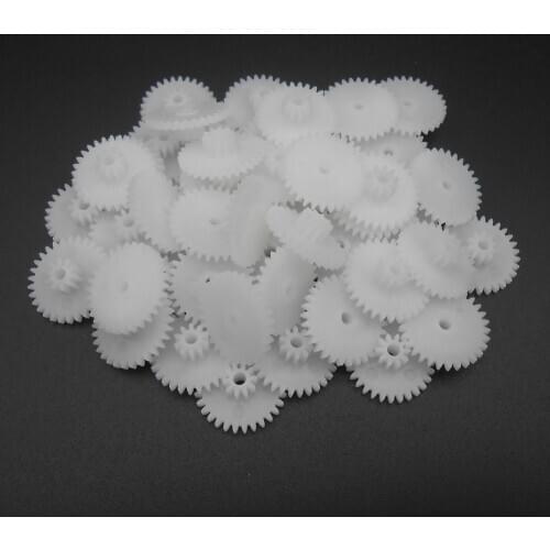 50Pcs 0.5 Modulus 0.5M Double Gear Reduction Bilayer Gears 30 Teeth + 10 Teeth Aperture 2MM 2.05mm 2B Loose Fitting 30T 10T 3010