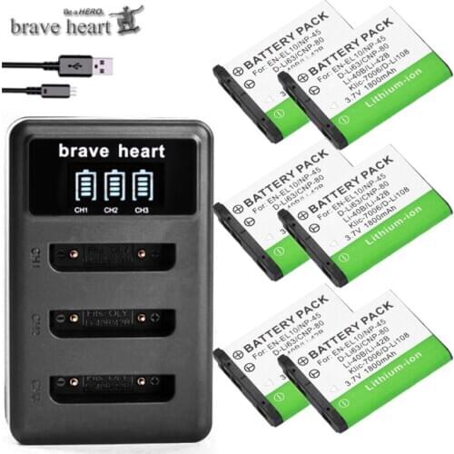 6x Li-40B LI-42B LI 40B 42B LI40B battery for FUJIFILM NP-45 NP 45 NP45 NP 45A 45B 45S EN-EL10