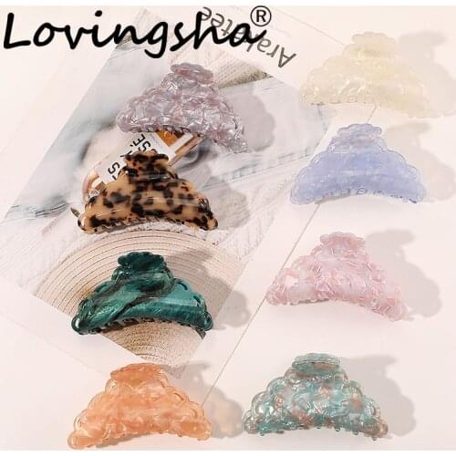 LOVINGSHA Hair Accessories Hair Claws For Women Girl Candy Color Hair Crab Clamps Ponytail Hair Holder Rope FC271