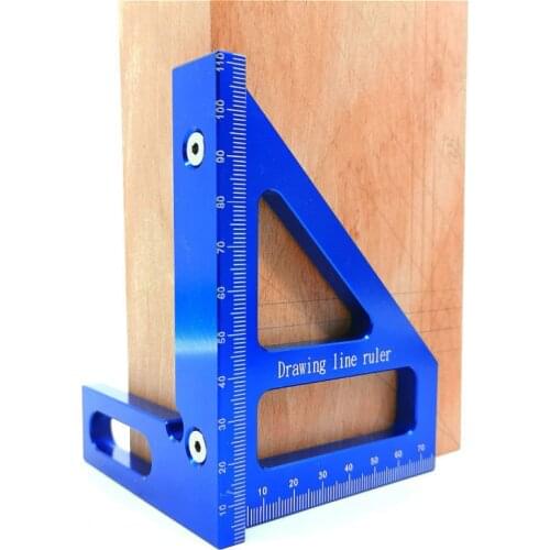 Aluminum Alloy Woodworking Scribing Ruler 3D Miter Angle Marking T Ruler Square Layout 45/90 Degree Measuring Ruler TP-0481