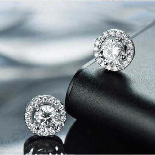 Authentic S925 Sterling Silver Pan Earring Classic Round Temperament Earrings For Women Wedding Party Gift Fashion Jewelry