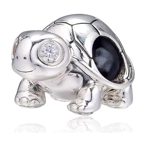 Authentic 925 Silver Beads For Jewelry Making Bright-Eyed Turtle Charms For Woman Fits European Bracelets & Bangle Fashion Sterl