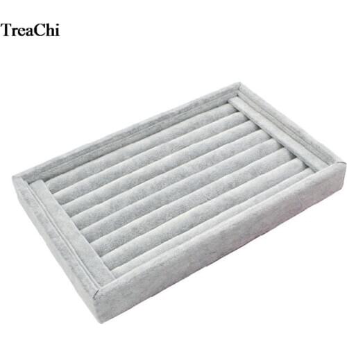 Velvet Ring Earring Display Tray Stud Cufflinks Slot Bar Organizer Ring Ear Pin Accessorie Bague Bijoux Box Wholesale 20Pcs/Lot