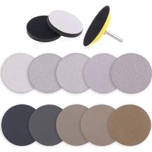 50Pc 3 Inch Wet/Dry 75mm Sanding Discs Hook & Loop Assorted Grits 80-7000 With Sanding Pad and Foam Interface Pad for Grinding