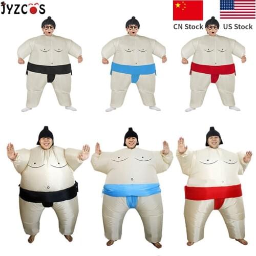 JYZCOS Inflatable Sumo Costume Wrestler Coaplay Halloween Costumes for Boys Girl Men Women Adults Kids Party Carnival Costume