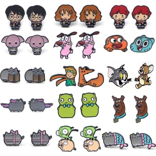 LB811 Cute Art Enamel Earrings for Women Cartoon Anime earrings for women Trend 2020 Jewelry New Hot Wholesale