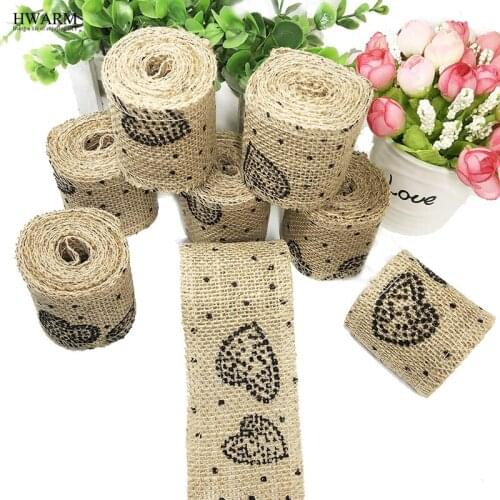 12pcs 6cm Love Heart DIY Bow Linen Lace Fabric Ribbon Handmade Wedding Christmas Trim Decoration For Home Party Favors GIFT
