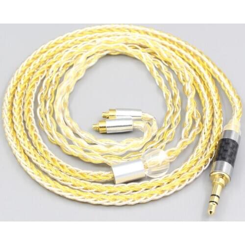 LN007312 8 Core OCC Silver Gold Plated Braided Earphone Cable For Dunu dn-2002
