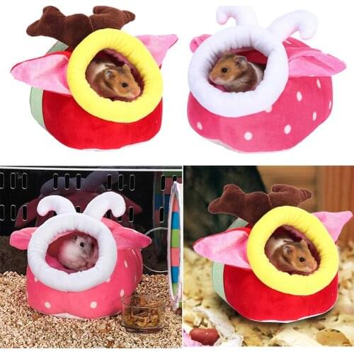 Small Pet House Pet Hamster Cage Cotton Nest Small Pet Warm Nest Plush Pet Bed Christmas For Guinea Pig Rat Hedgehog