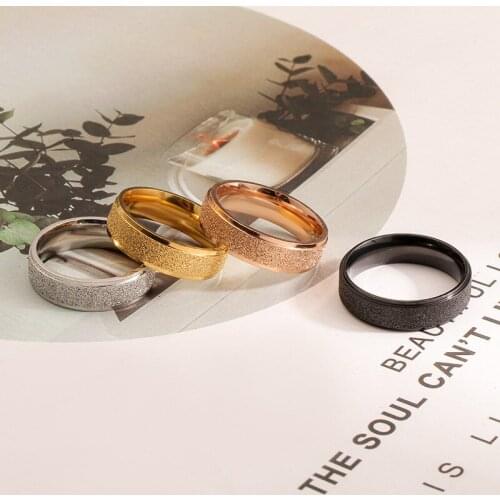 Womens Stainless Steel Frosted Ring Men Titanium Steel Brushed Comfort Fit Wedding Engagement Rings
