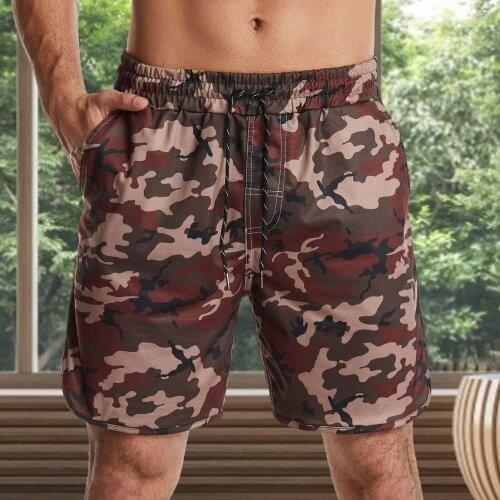 Men Casual Breathable Loose Quick Dry Pants Pockets Beach Camouflage Sport Shorts Leisure Comfortable Trunks Trousers for Male