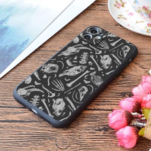 For iPhone Bones Print Soft Matt Apple iPhone Case