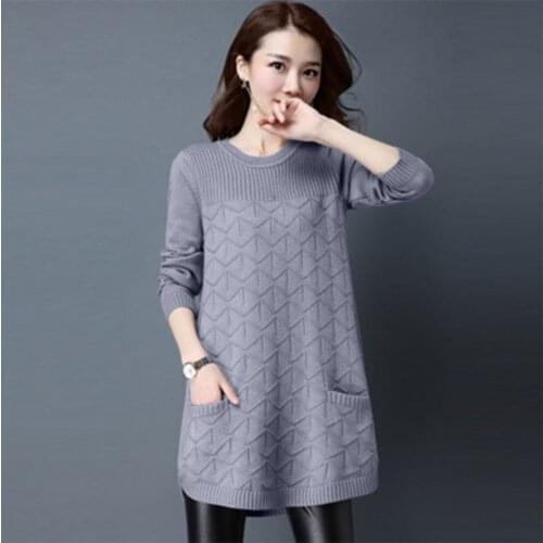 2019 new Korean womens autumn long long-sleeved sweater tops women winter loose bottoming shirt O-neck pullover sweaters female