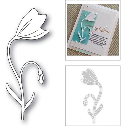 2020 New Plant Branch Lily Flower and Leaf Embossing Metal Cutting Dies For DIY Making Greeting Card Paper Scrapbooking No Stamp