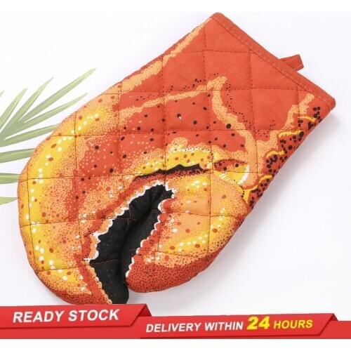 Crab Claw Gloves Cotton Oven Gloves Microwave Anti-scalding Baking Insulation Gloves Home Kitchen Baking Tools Cooking Gloves