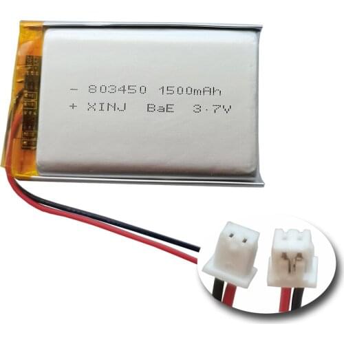 XINJ 3.7V 1500 mAh Rechargeable Li-Po Polymer Li Battery Cell 803450 2pin JST-PH 1.0mm 1.25mm For Game Player GPS Camera 083450