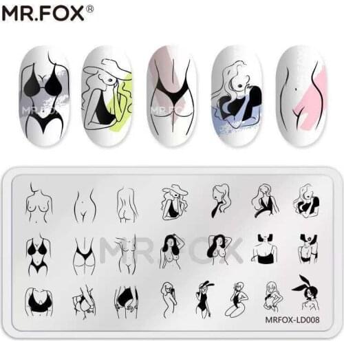 Nail Stamping Plates Sexy Bikini beauty Stainless Steel Template Nail Art Image Rectangle DIY Plate Tools