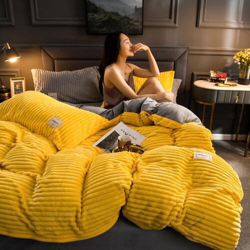 Thicken Flannel Duvet Cover Solid Color Warm Coral Velvet Quilt Cover Modern Ultra Soft Luxury Comforter Covers Winter Bedding