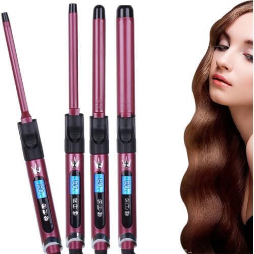Curling iron for women hair tongs hair styling tools Super thin long curly hair bar rotating net red pink Teddy roll wool small