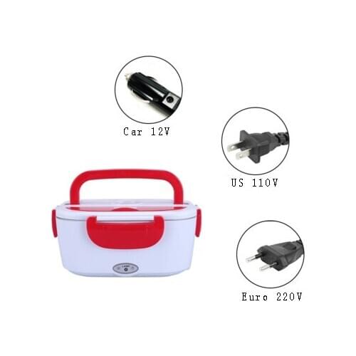 Electric Heating Food Warmer Home & Car 12V 110V/220V Plug-in Lunch Boxes Food Container Portable Dish Bento Box Electric Pot