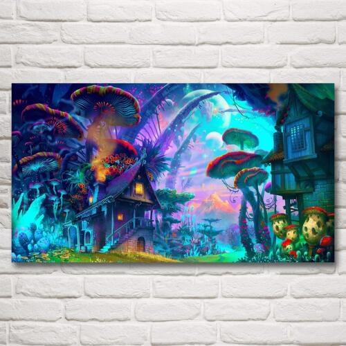 Psychedelic Mushroom Planet Plant Mountains Hyperbeast Brock Hofer Creature Art Canvas Print Home Decor Poster Abstract Painting