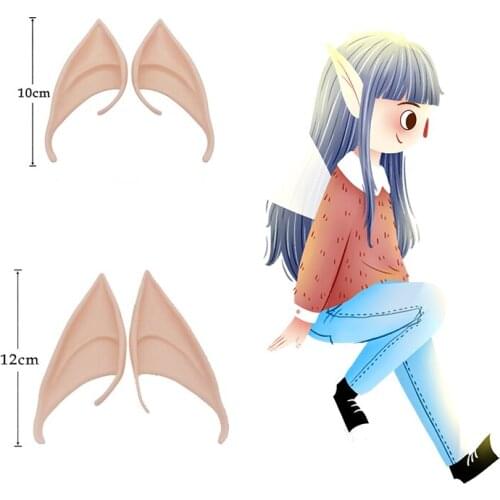 Cute Elf Ears Fairy Cosplay Cute Ears Anime Clip Earrings Angel Vampire Props Christmas Party Accessories Halloween Party Props