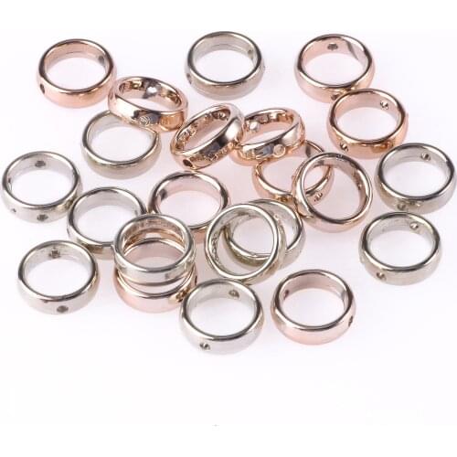 Mixed Color Plated CCB Double Hole Circle Seed Spacer Loose Bead For Jewelry making DIY Necklace Bracelet Accessory 12mm