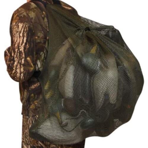 Outdoor Duck Gooses Mesh Luring Decoy Shoulders Bag Drawstring Hunting Backpack Polyester Mesh Net for Hunting Duck Decoy Bag