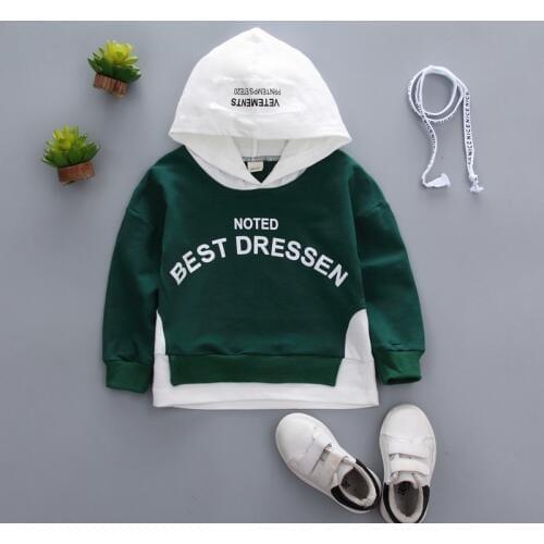 Spring Autumn Children Clothes Baby Boys Girls Cotton Leisure Hooded Sweatshirts Kids Letter Blouse Hoodies Tops For 0-5 Years