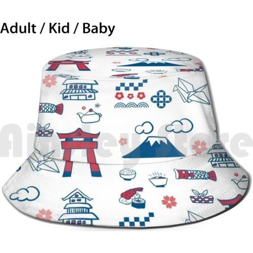 Japanese Sticker Set Sun Hat 2752 Bucket Hat Japan Japanese Anime Manga Blue Pink Funny Red Cute Food