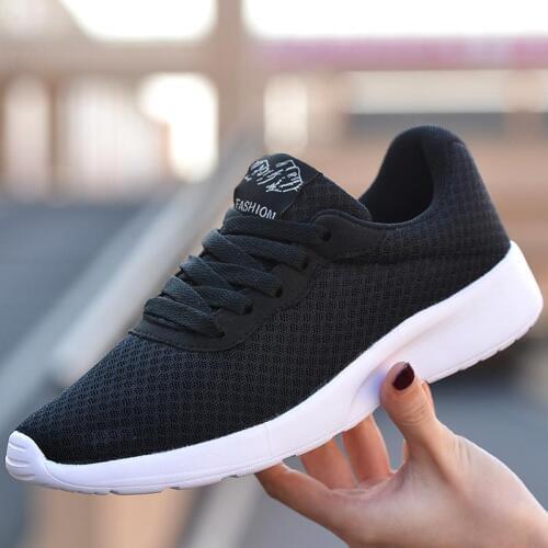 Breathable Lightweight Female Shoes Running Tennis Shoes Sport Woman Shoes Sports Sneakers Womens Runners Summer Black Gym E-412
