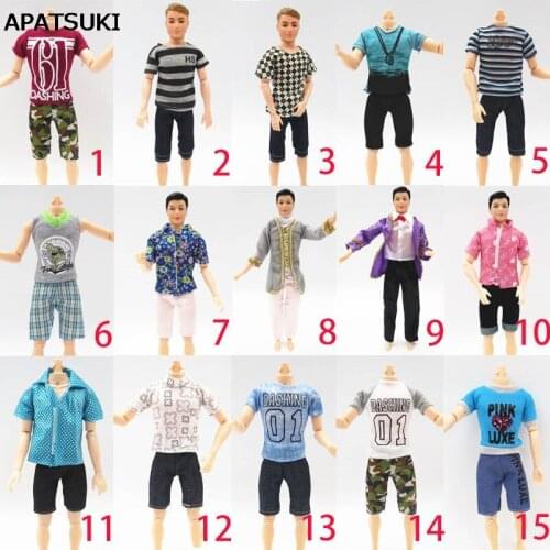 1SET 1/6 Casual WearShirt & Trousers Shorts Outfits For Ken Doll Summer Short Pants Clothes For Ken Doll Accessories Kids Toys