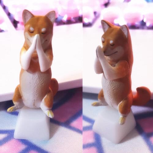 1PCS Mechanical Keyboard Keycap Three-dimensional Cute Pet Shiba Inu Keycap Personality Cartoon Yellow Keycap Cherry MX Switch